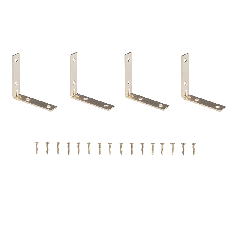 ProSource CB-S03-C4PS Corner Brace, 3 in L, 3 in W, 3/4 in H, Steel, Bright Brass, 2.6 mm Thick Material